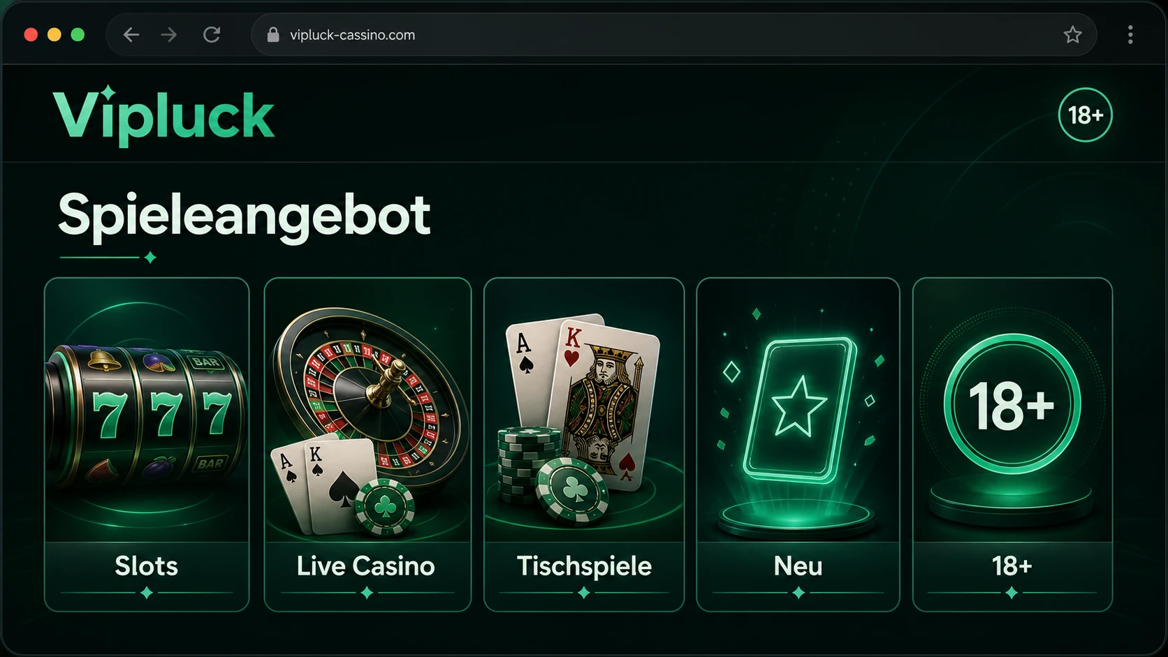 Das Spieleangebot im Vipluck Casino Online